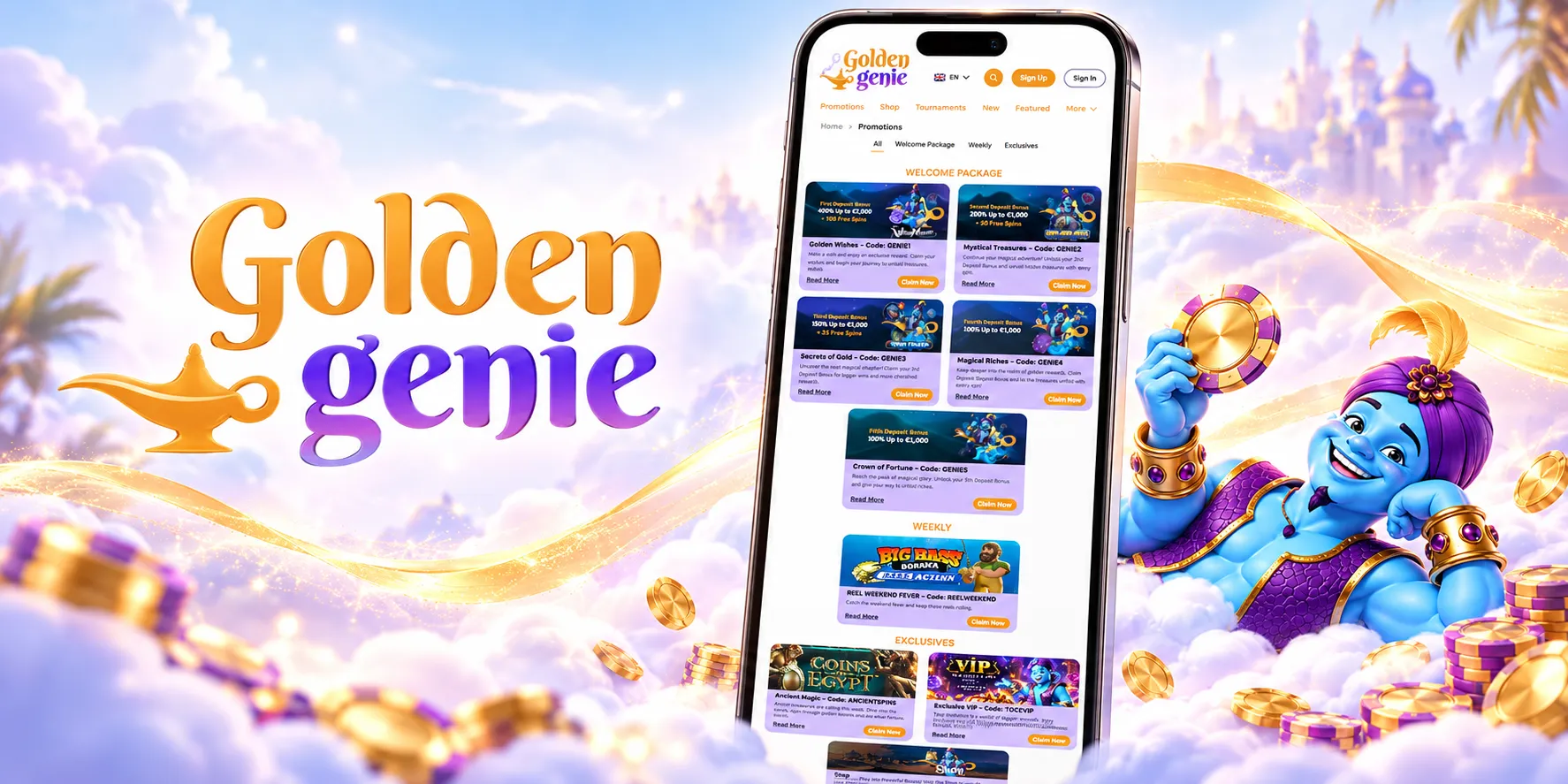 GoldenGenie Casino App-Screenshot